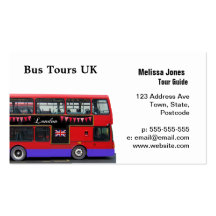 Roter London-Bus-Doppeldecker Visitenkarten Vorlage