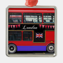 Roter London-Bus-Doppeldecker Weinachtsornamente