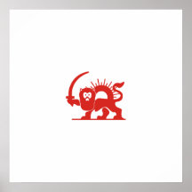 Roter Löwe mit Sun, der Iran Plakat