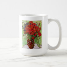 Roter Mohnblumen-und Gänseblümchen-Becher Van Gogh Teetasse