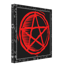 Roter Pentagram Gespannter Galerie Druck