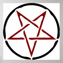 Roter Pentagram Poster