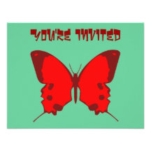 Roter Schmetterling Einladungskarten