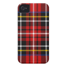 Roter, schwarzer, blauer, gelber und weißer Tartan iPhone 4 Case-Mate Hülle