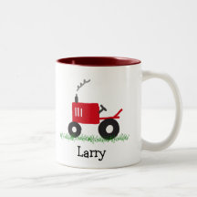 Roter Traktor-personalisierter Becher Teetasse