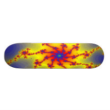 Roter und blauer Fraktalspinne Mehrfarbenskateboar Personalisierte Skatedecks