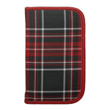 Roter und schwarzer Tartan-kariertes Minifolio Mappe