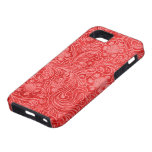 Roter Veloursleder-Leder-Blick prägeartige Blumen iPhone 5 Hüllen