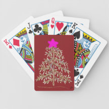 Roter Weihnachtsbaum Pokerkarten
