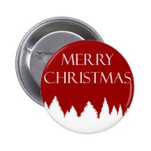 Roter Weihnachtswald Anstecknadelbuttons