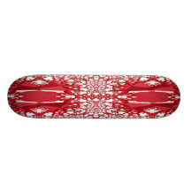 Roter weißer Fraktal-KunstSkateboard Skate Board
