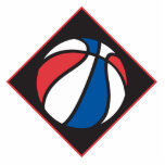 roter weißer und blauer Basketball Acrylausschnitt