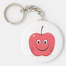 Rotes Apfel-Cartoon keychain Schlüsselanhänger