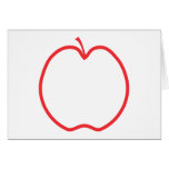 Rotes Apple umreißen Grußkarte