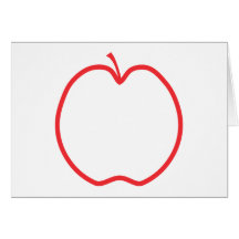 Rotes Apple umreißen Grußkarte