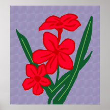 rotes Blumenplakat