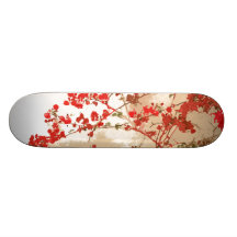 Rotes Bouganvilla-Skateboard Individuelle Skatedecks
