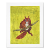 Rotes Eichhörnchen 2, malend Photographischer Druck