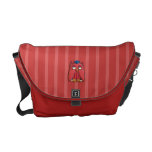 Rotes Eulen-Absolventrot stripes Bote-Tasche Kuriertasche