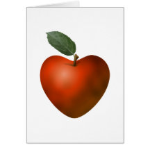 Rotes Herz Apple - Karte