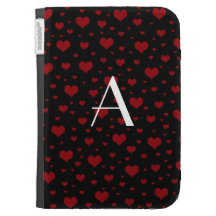Rotes Herzschwarzes des Monogramms