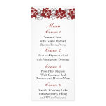 rotes Hochzeitsmit blumenmenü Werbekarten