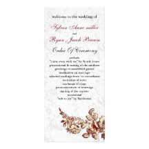 rotes Hochzeitsprogramm Werbekarten