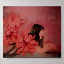 rotes Mädchen Plakatdruck