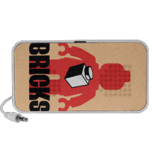 Rotes Minifig mit ZIEGELSTEIN-Slogan iPod Speaker