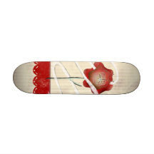 Rotes Mohnblumen-Skateboard Personalisierte Skatedecks