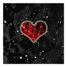 Rotes Perlen-Herz Photo Druck