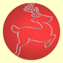 Rotes Ren aufkleber