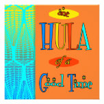 Rotes Retro Luau Hula eine der guten Zeit-Einladun