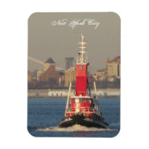 rotes Schiffs-Schlepperboot New York City hohes Rechteckige Magnete