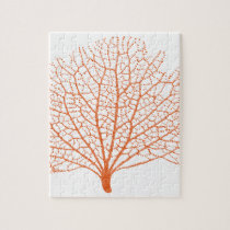 rotes Seefan-Korallen-Silhouette puzzles