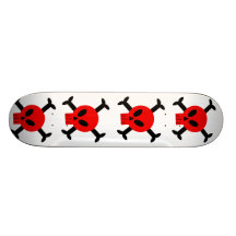 Rotes Totenkopf mit gekreuzter Knochen-Skateboard Individuelle Decks