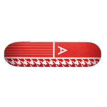 Rotes u. weißes Hahnentrittmuster Individuelle Skateboarddecks