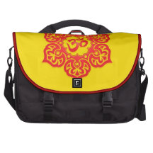 Rotes und gelbes Blumenom Laptoptaschen
