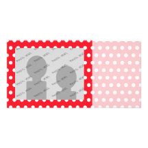 Rotes und weißes Tupfen-Muster. Spotty. Photo Grußkarte