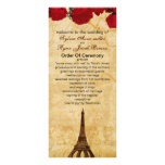 rotes Vintages Eiffel-Turm Paris-Hochzeitsprogramm Karten Druck