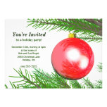Rotes Weihnachtsbaum-Ball-Feiertags-Party Individuelle Ankündigungen