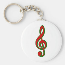 Rotes Weihnachtsdreifacher Clef Schlüsselbänder