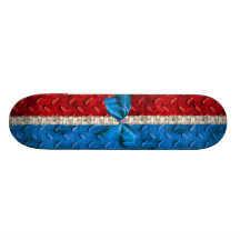 Rotes weißes u. blaues Rhinestone-Skate-Brett Skateboarddeck
