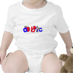Rotes, weißes und blaues ABC-Alphabet-Logo Tshirts