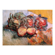 Rotkohl-Zwiebeln Van Gogh, Vintages noch Leben Personalisierte Einladungskarten
