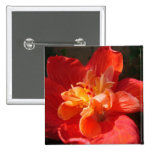 Rötlich-Orange-Gelber Hibiskus Anstecknadelbuttons