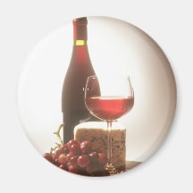 Rotwein Käse u. Trauben Magnets