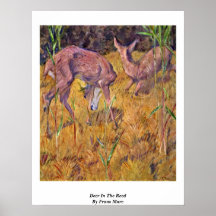Rotwild im Schilf durch Franz Marc Plakate