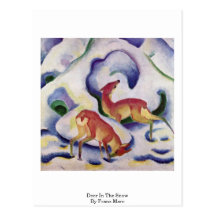 Rotwild im Schnee durch Franz Marc Postkarte