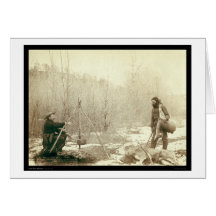 Rotwild-Jagd im Ballast South Dakota 1887 Karten